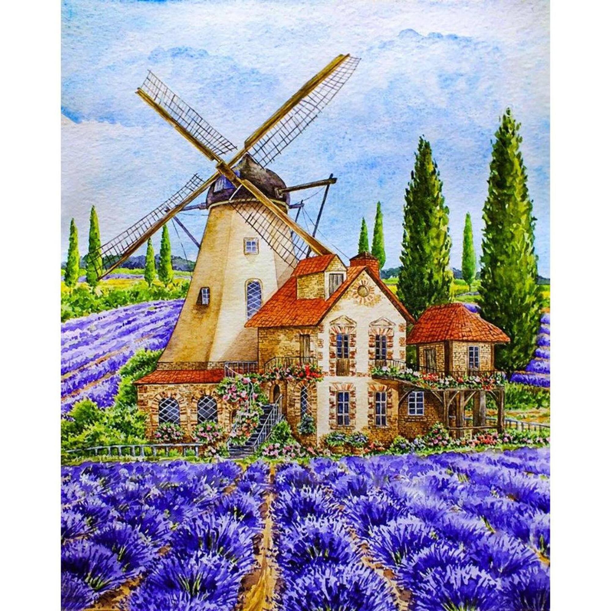 Crafting Spark Provence Windmill Diamond Painting Kit